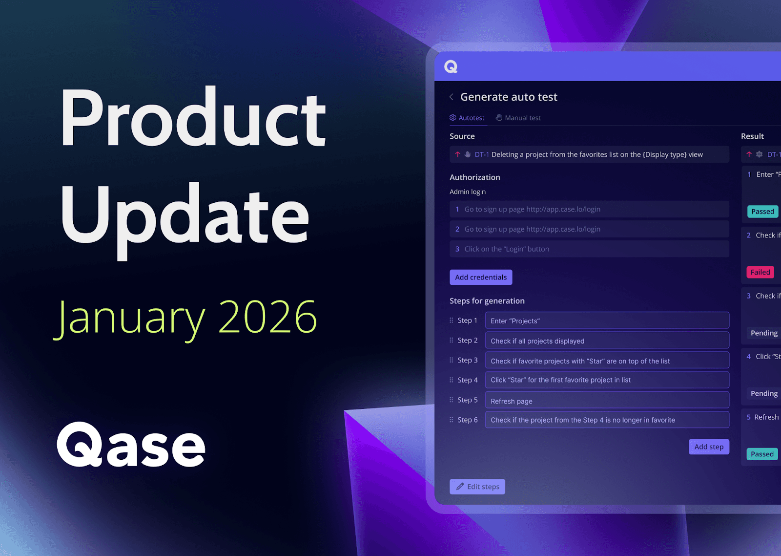 Qase Product Updates: January 2026